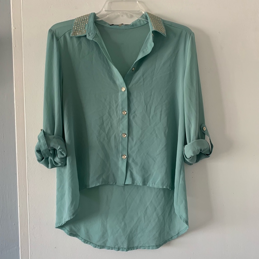 Mint Collared Blouse